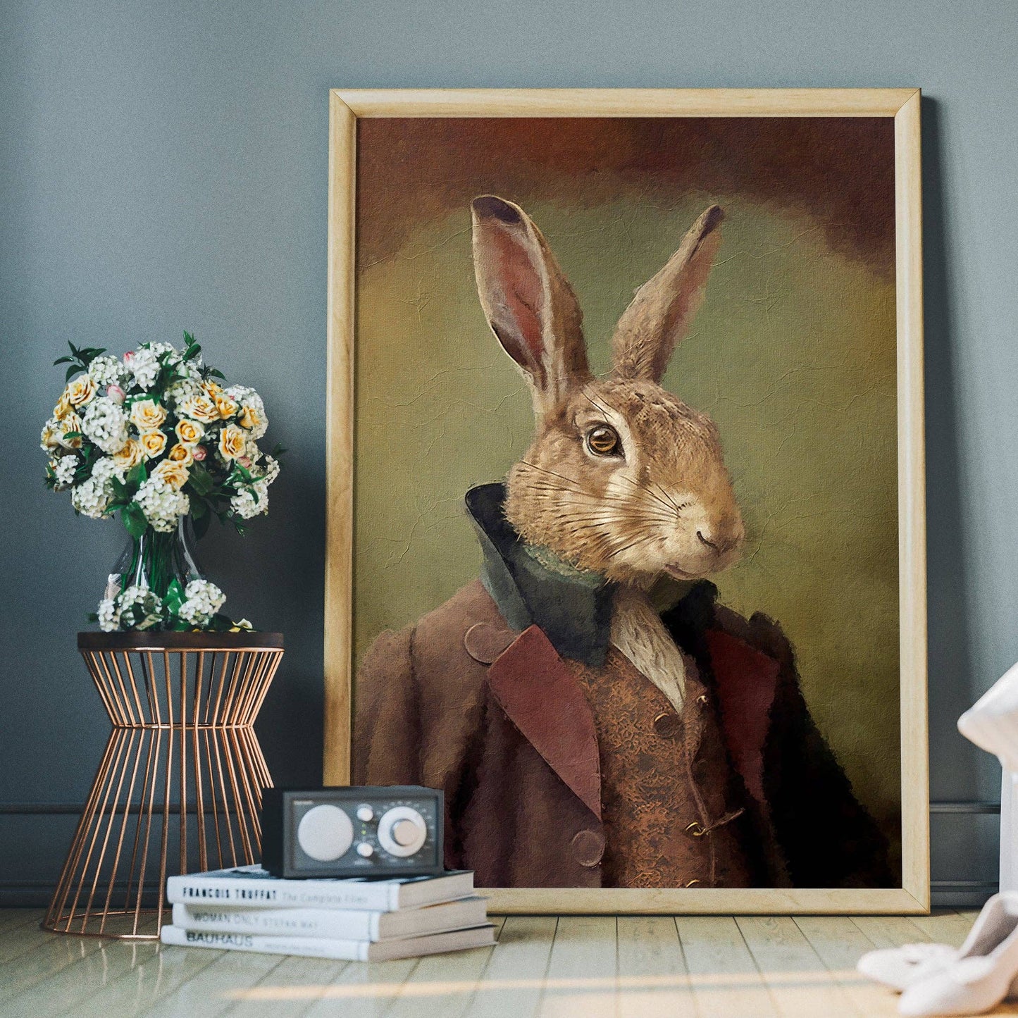 Ink & Drop - Hare Animal Head Print: 11 ¾ x 15 ¾ in | 30x40 cm / Matte