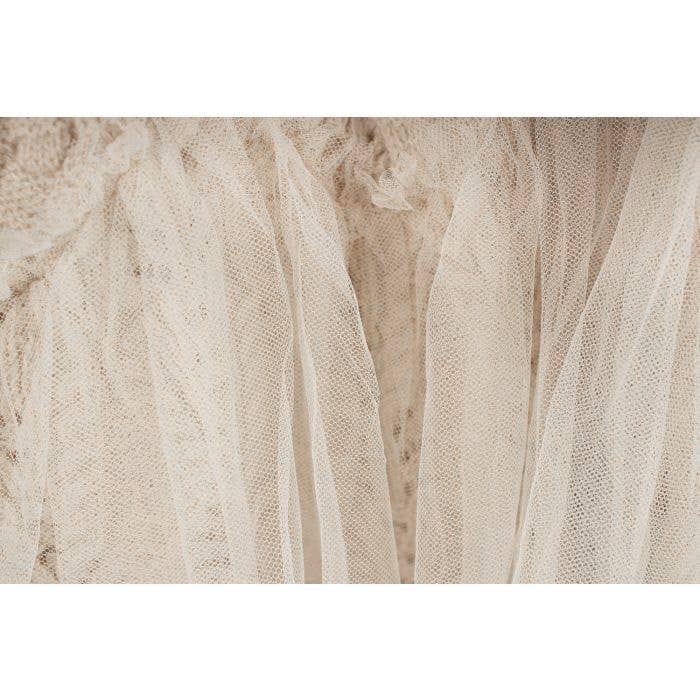 PEACH ACCESSORIES - SK131 Super soft cardigan with roses flower details in Beige