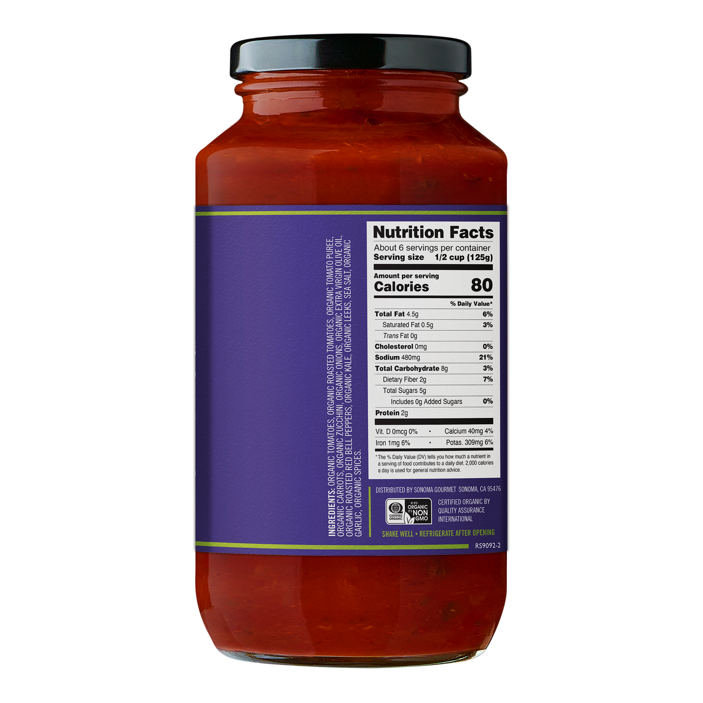 Sonoma Gourmet - Organic Seven Veggie Pasta Sauce: 25 oz
