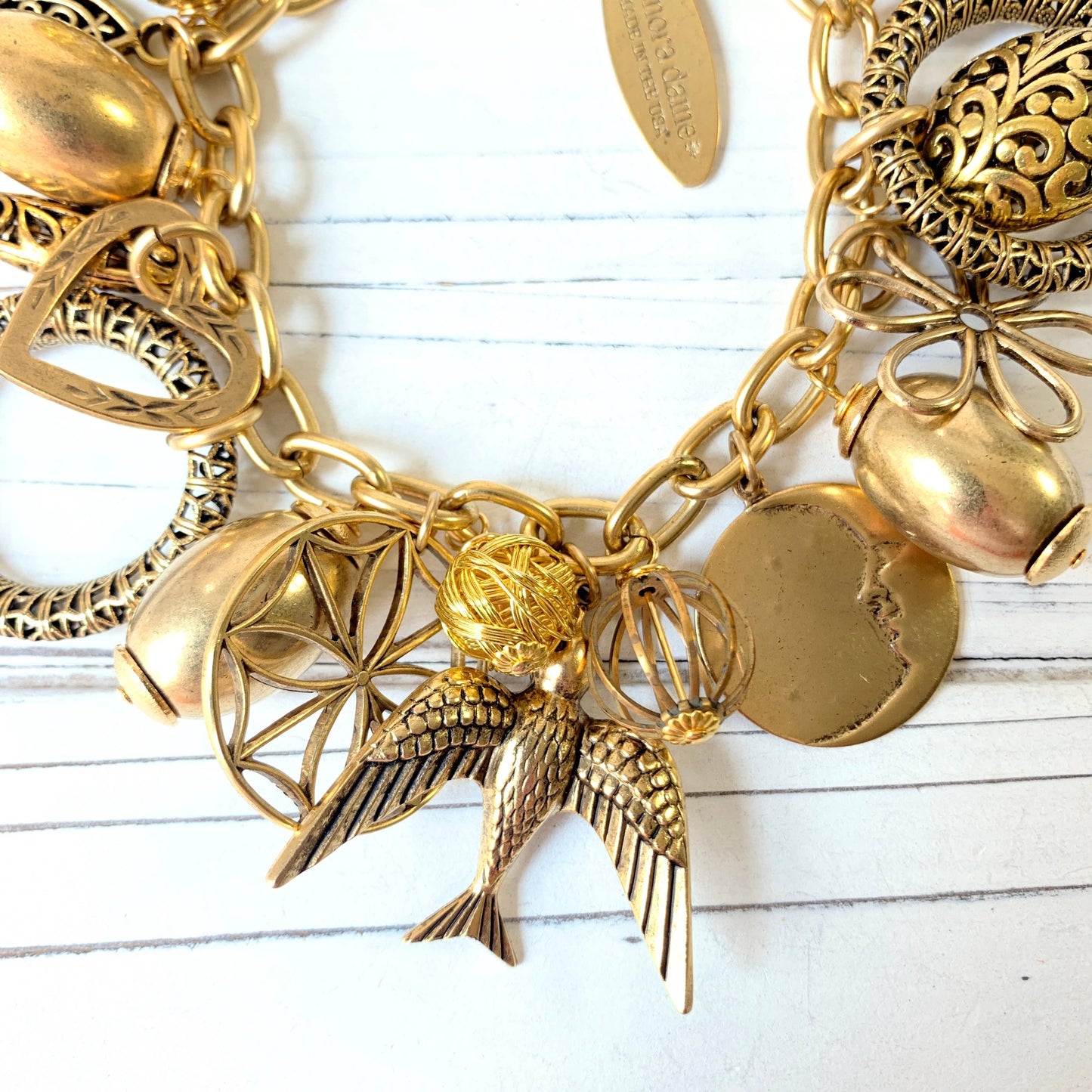 Lenora Dame - Vintage Inspired Gilded Charm Bracelet