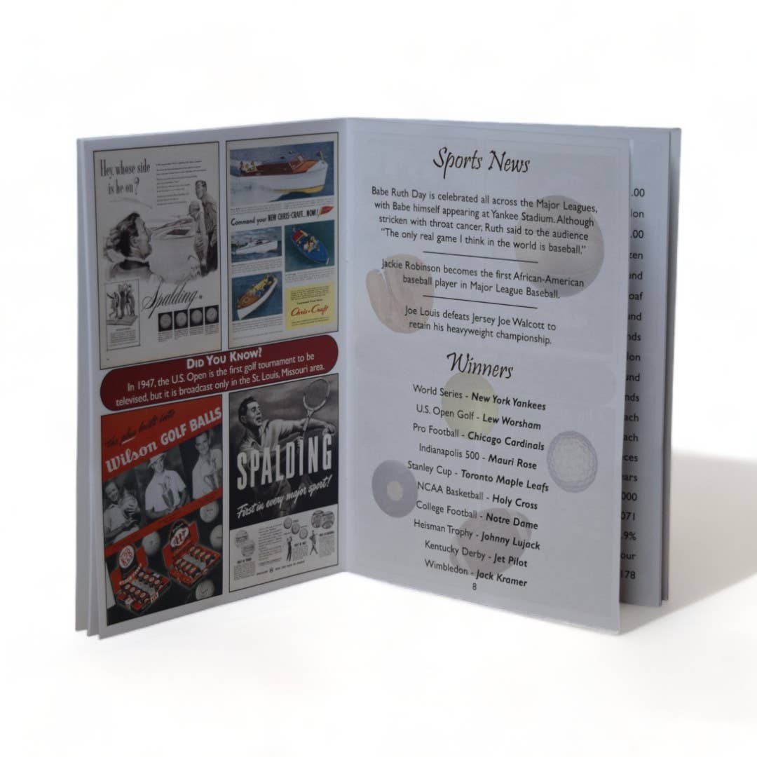 3 Oak Publishing / Back In The Day - 1947 Back In The Day Greeting Card / Booklet (envelope inclu