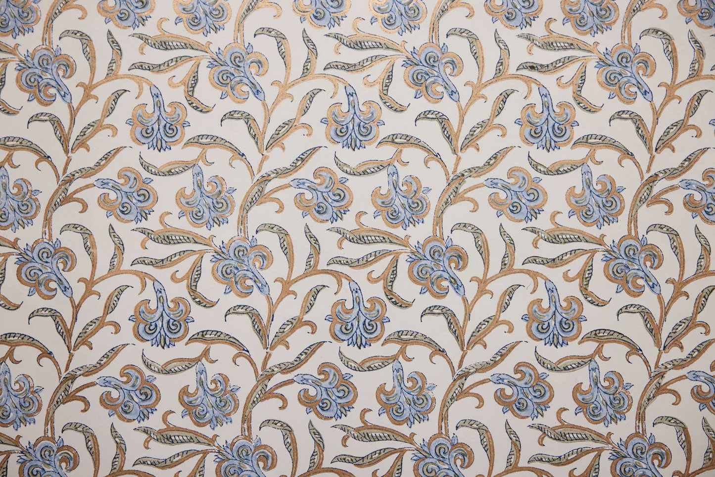 Paper Mirchi - Hand Block Printed Gift Wrap Sheets - Iris Glitz Blue Stone