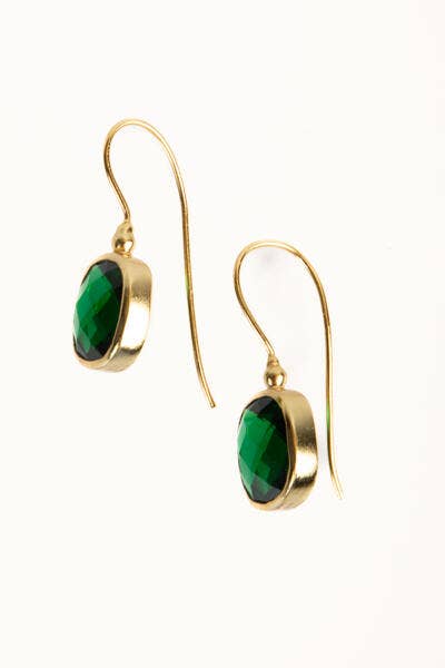 SAACHI - Cushion Cut Gemstone Earrings: GREEN