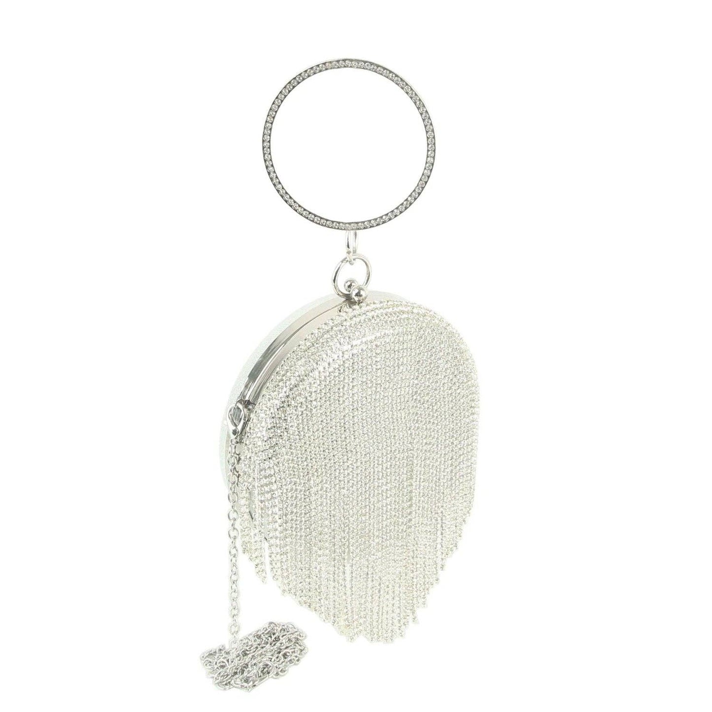 Handbag Express - Rhinestone Fringe Wristlet Evening Bag: LQ302-GD