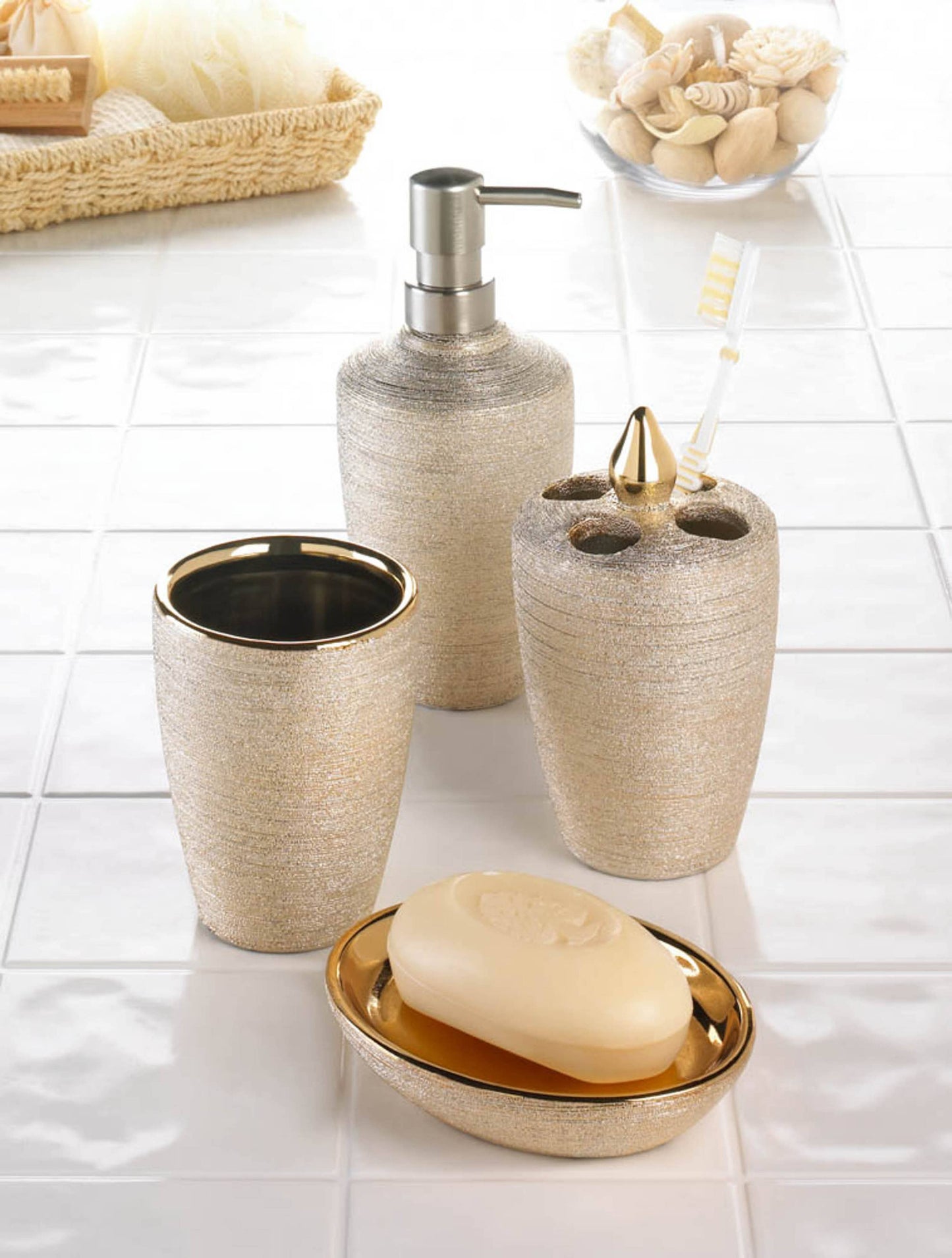 Zingz Home - Golden Shimmer Bath Accessories
