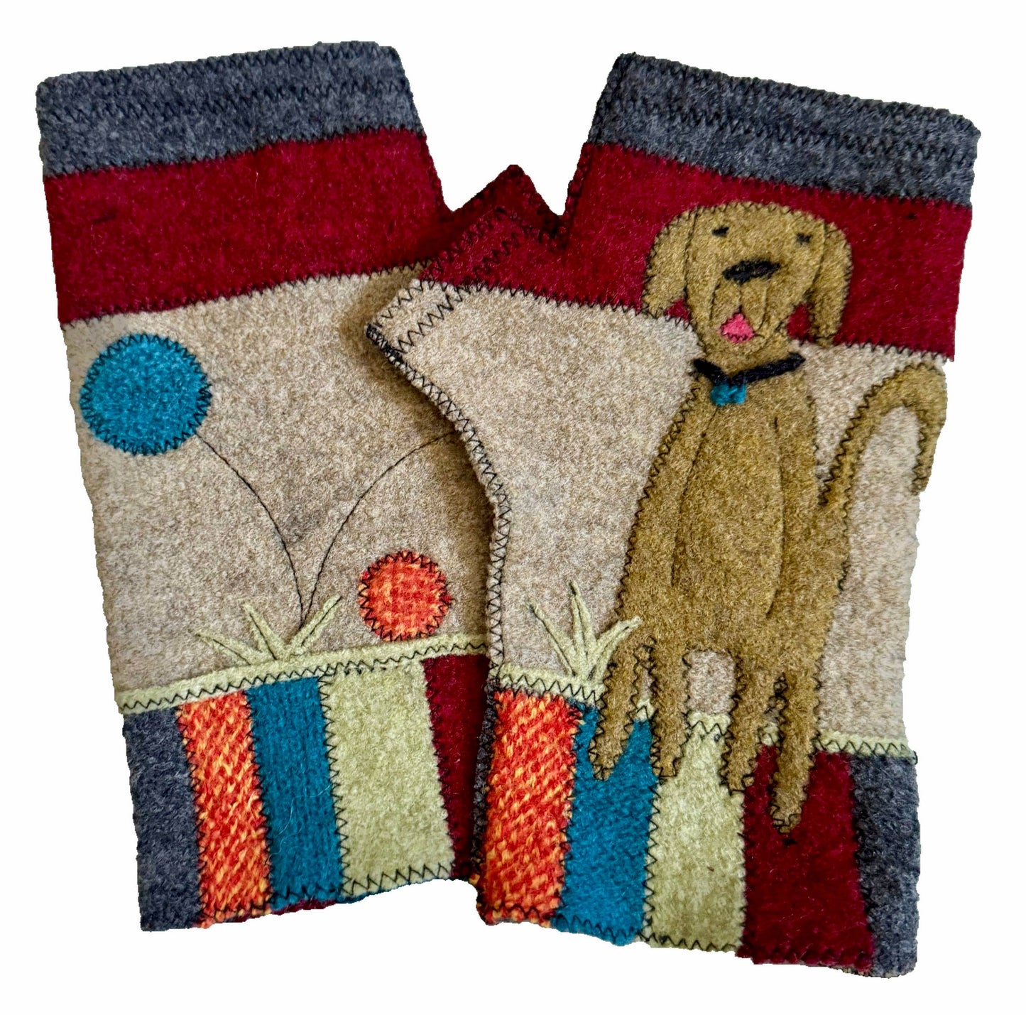 Woolflower - FG091 Fetch Wool Fingerless Gloves for Women