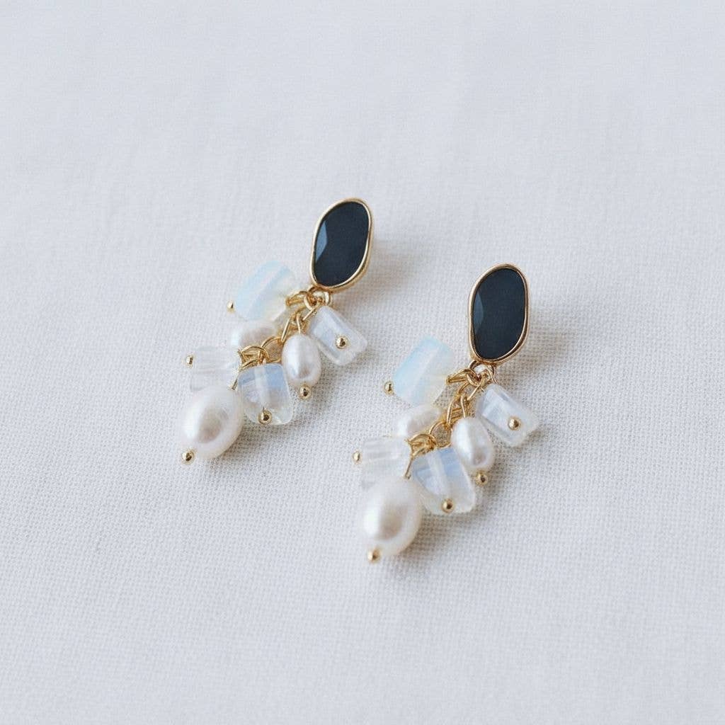 Ellemadera - Freshwater Pearl Tassel Dangle Earrings