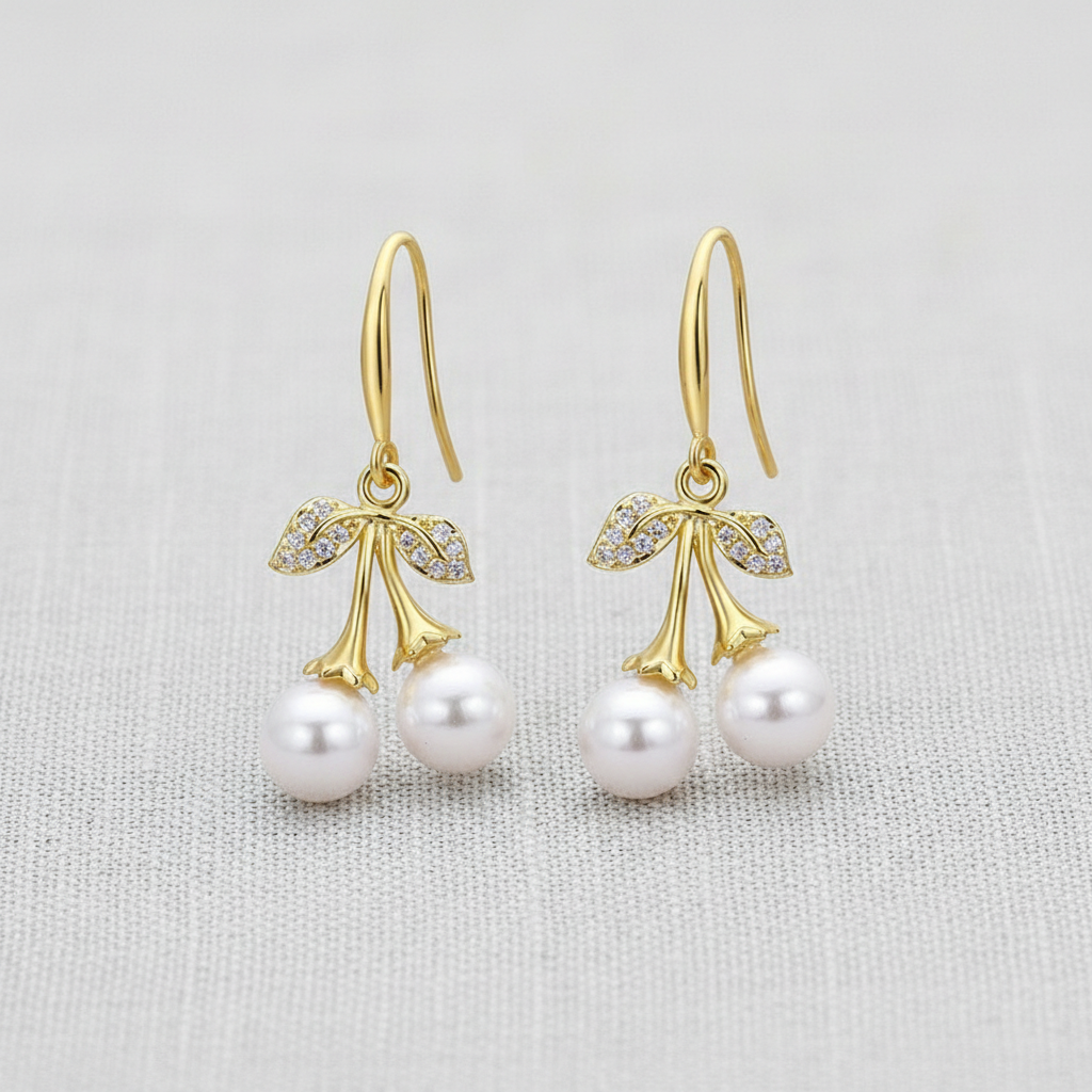 camilla dovey - Cherry Blossom Shell Pearl Hook Earrings