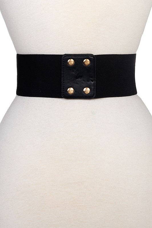 Andrea Bijoux - Eloborated Detail Drapped Chain Stretch Belt: Brown / ONE SIZE
