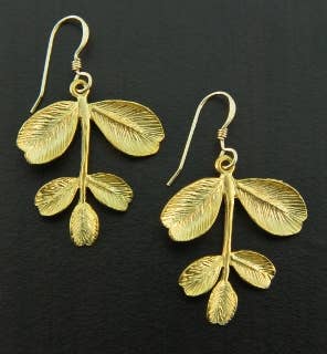 Sosie Designs - Matte Gold Five Leaf Organic Branch Earrings