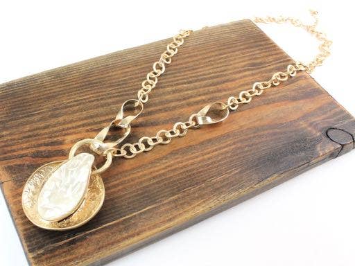 Pretty Persuasions - N20103 Statement Pendant Chain Link Necklace: 01 GD