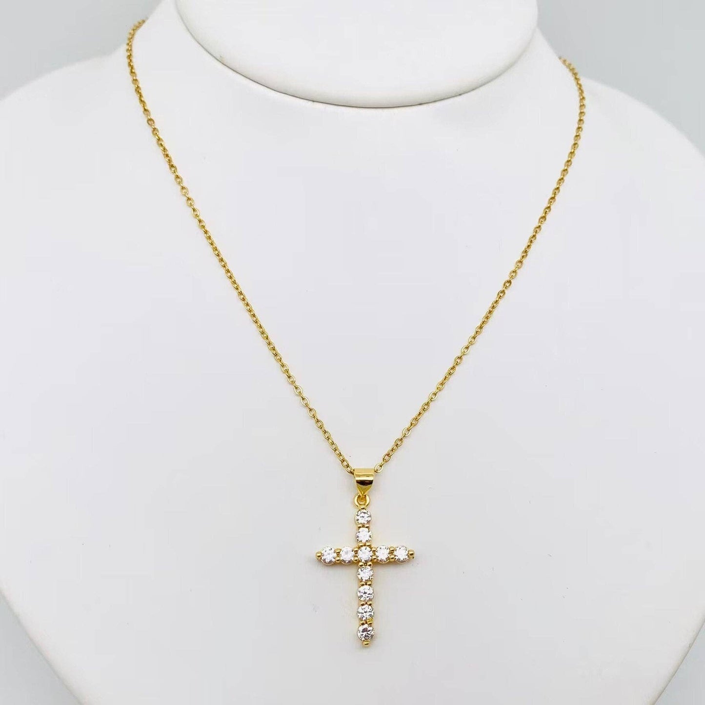 Mio Queena - Multi-Style Inlaid Cubic Zirconia Cross Pendant Necklace: 6#