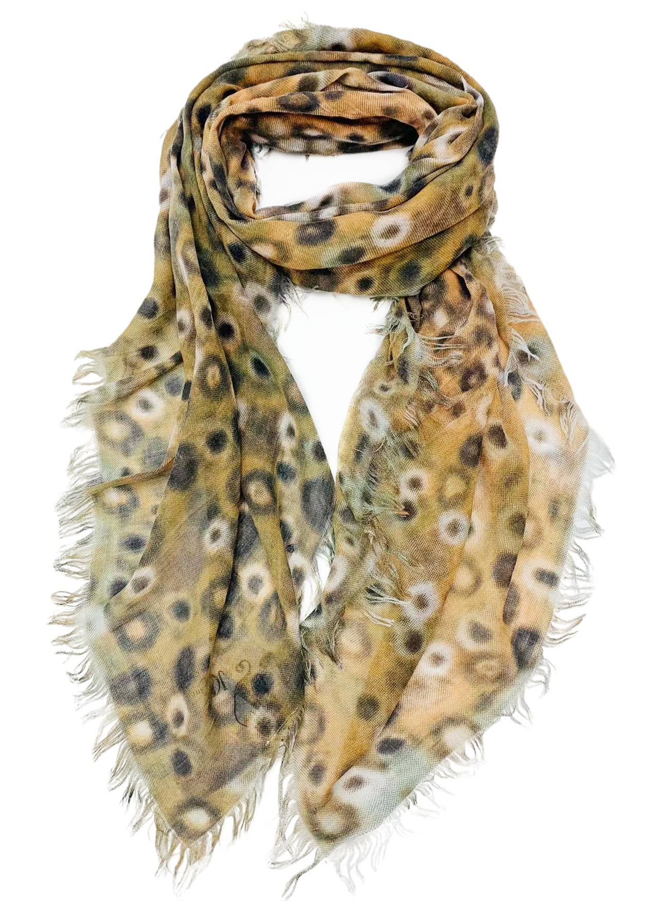 JC Sunny Fashion - Beige-Orange Vintage Leopard Print Square Scarf