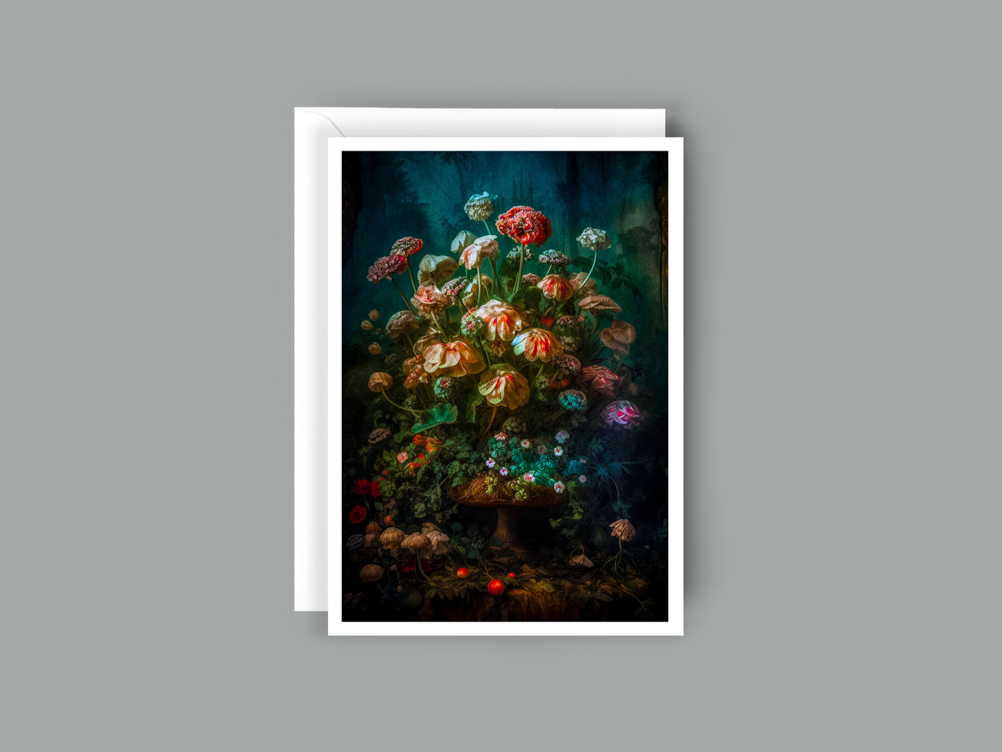 Salty Alyce - Vintage Flowers Blank Card RA63