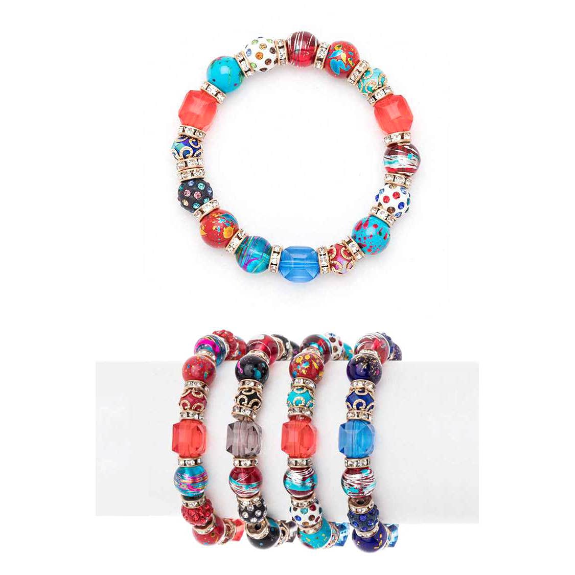 Artini Accessories - Bead Set - Black, Blue, Multi, Red