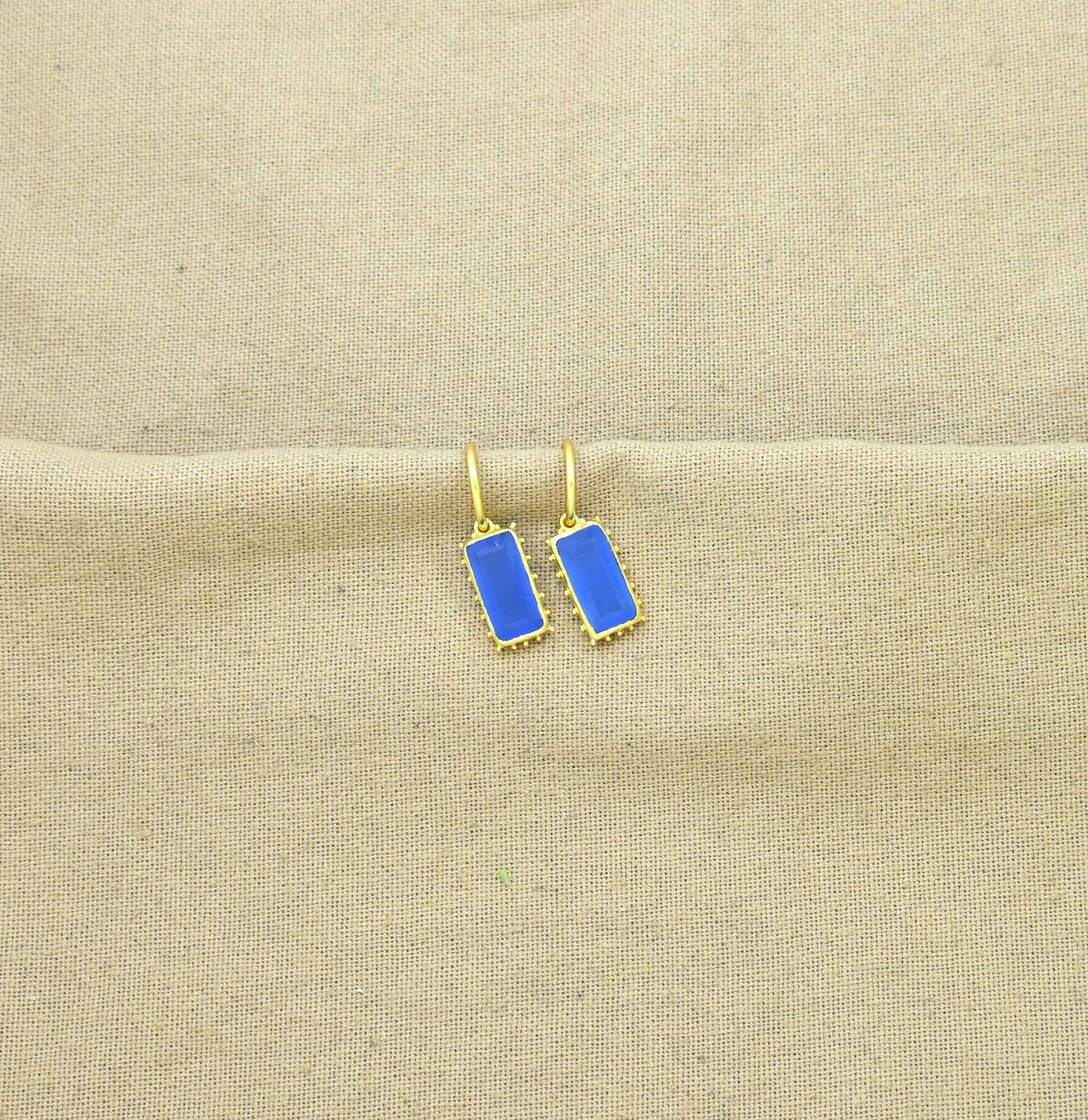 Schmuckoo Berlin - Harper Hoop Earring Gold Silver 925 - Blue Chalcedony