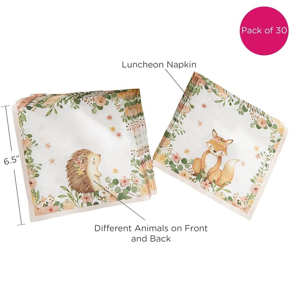 Kate Aspen - Woodland Baby 2 Ply Paper Napkins - Pink (Set of 30)