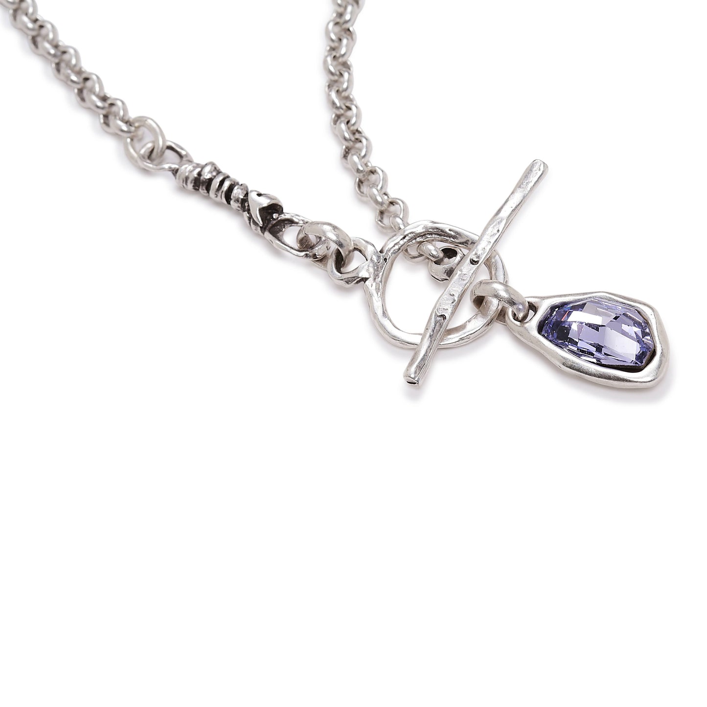 Chanour - Handmade Purple Crystal Pewter Necklace - 4016 Purple