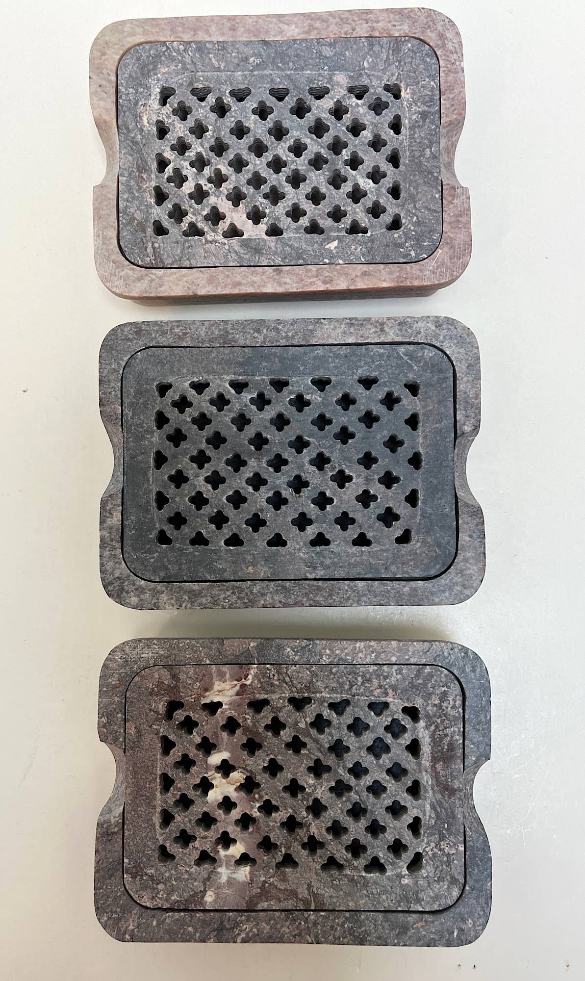 natural habitat - Soapstone Rect Lattice Tray Dish