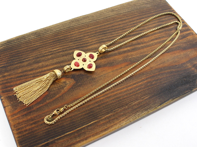 Pretty Persuasions - N24069 Stone Adorned Stainless Steel Pendant Tassel Necklace: 01 Multi