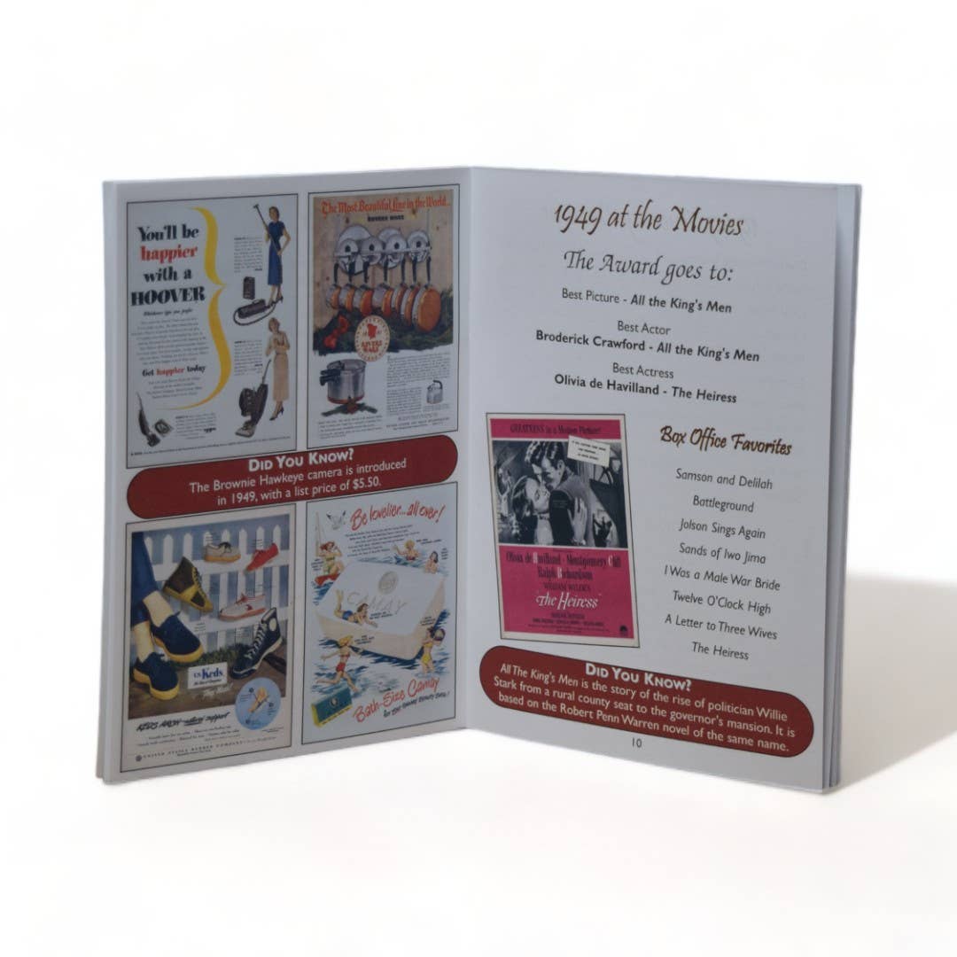 3 Oak Publishing / Back In The Day - 1949 Back In The Day Greeting Card / Booklet (envelope inclu