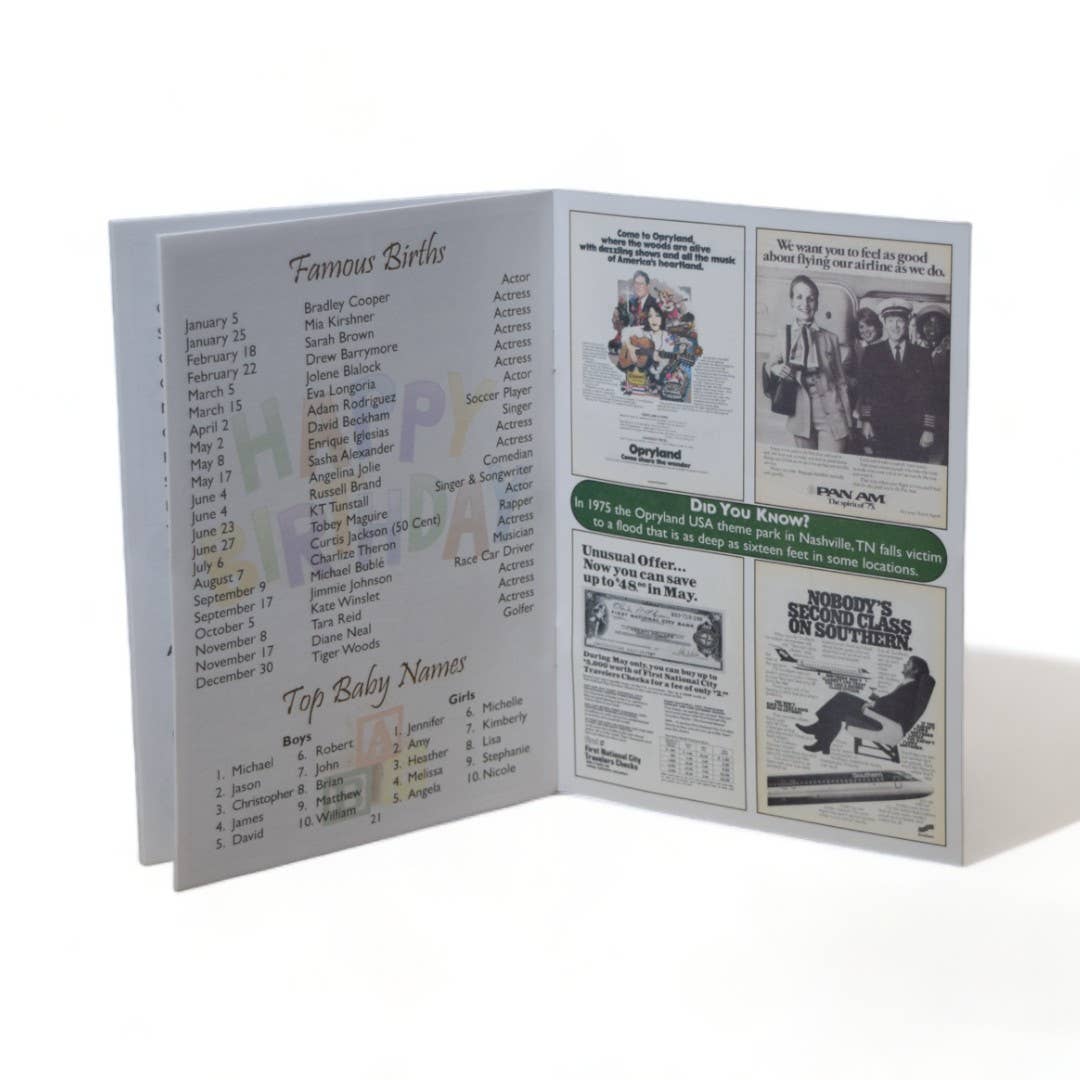 3 Oak Publishing / Back In The Day - 1975 Back In The Day Greeting Card / Booklet (envelope inclu