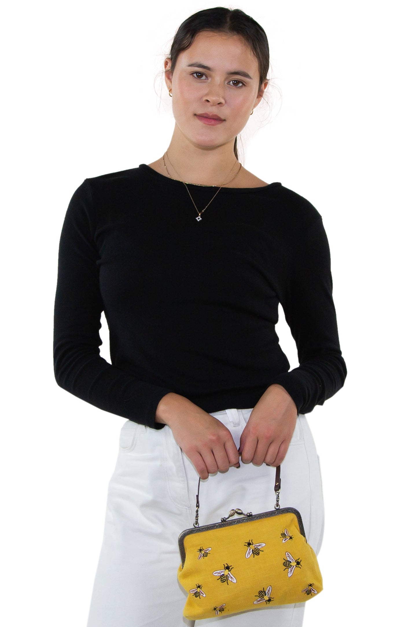 COMECO INC - Bees Kisslock Bag: Black
