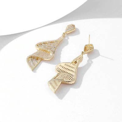 Cici’De Jewelry Amsterdam - Dress Design Dazzling Large Drop Earrings: Gold
