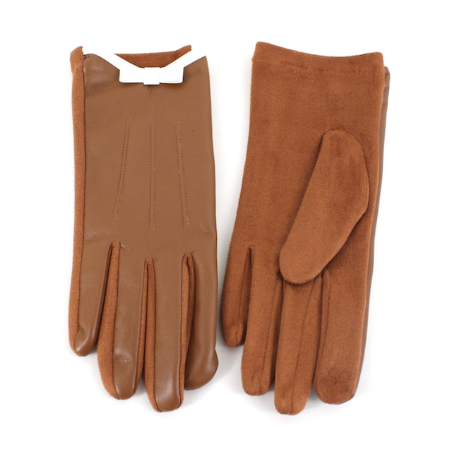 Pretty Persuasions - A24010 White Bow Gloves: 03 Khaki