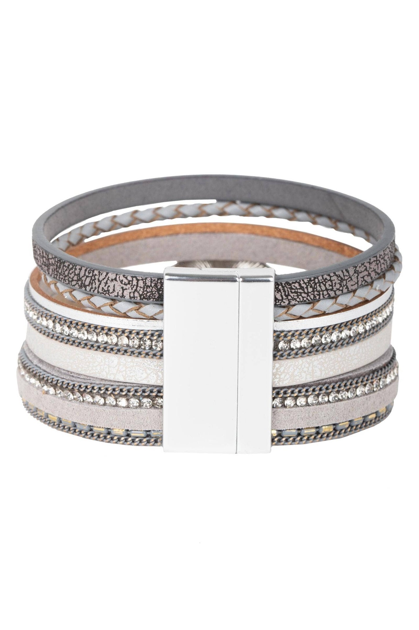 SAACHI - Reno Resin Stone Leather Bracelet: GOLD
