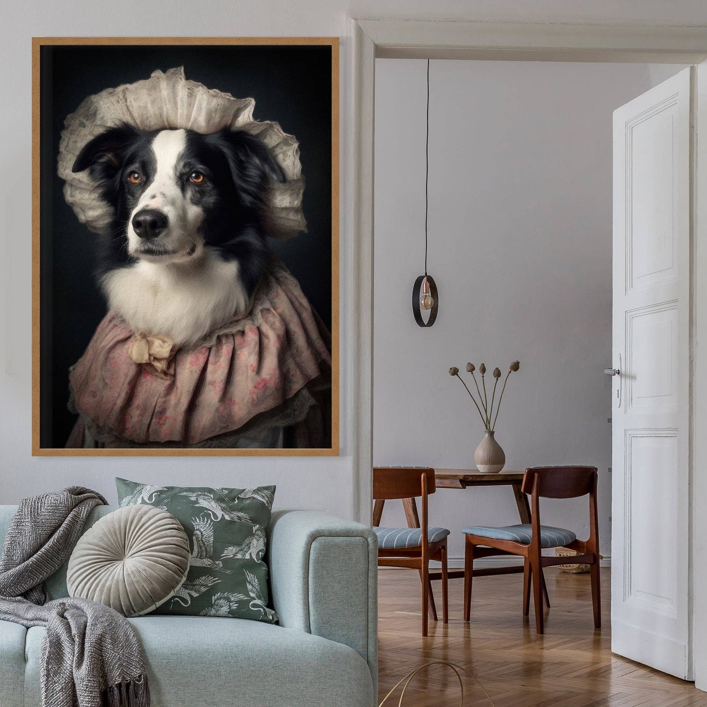 Ink & Drop - Border Collie Dog Portrait Print: 11 ¾ x 15 ¾ in | 30x40 cm / Matte