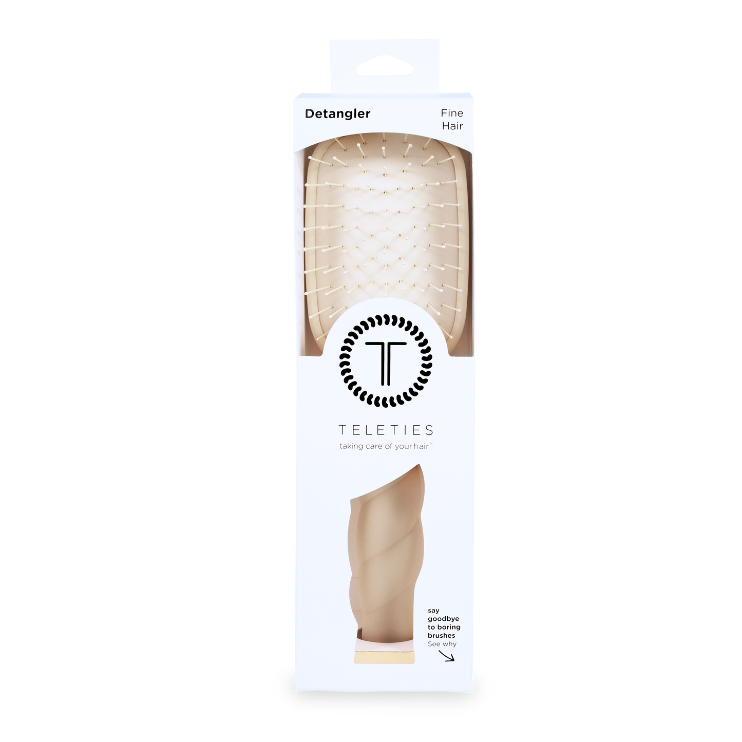 TELETIES - Detangler Hair Brush for Fine Hair - Tan