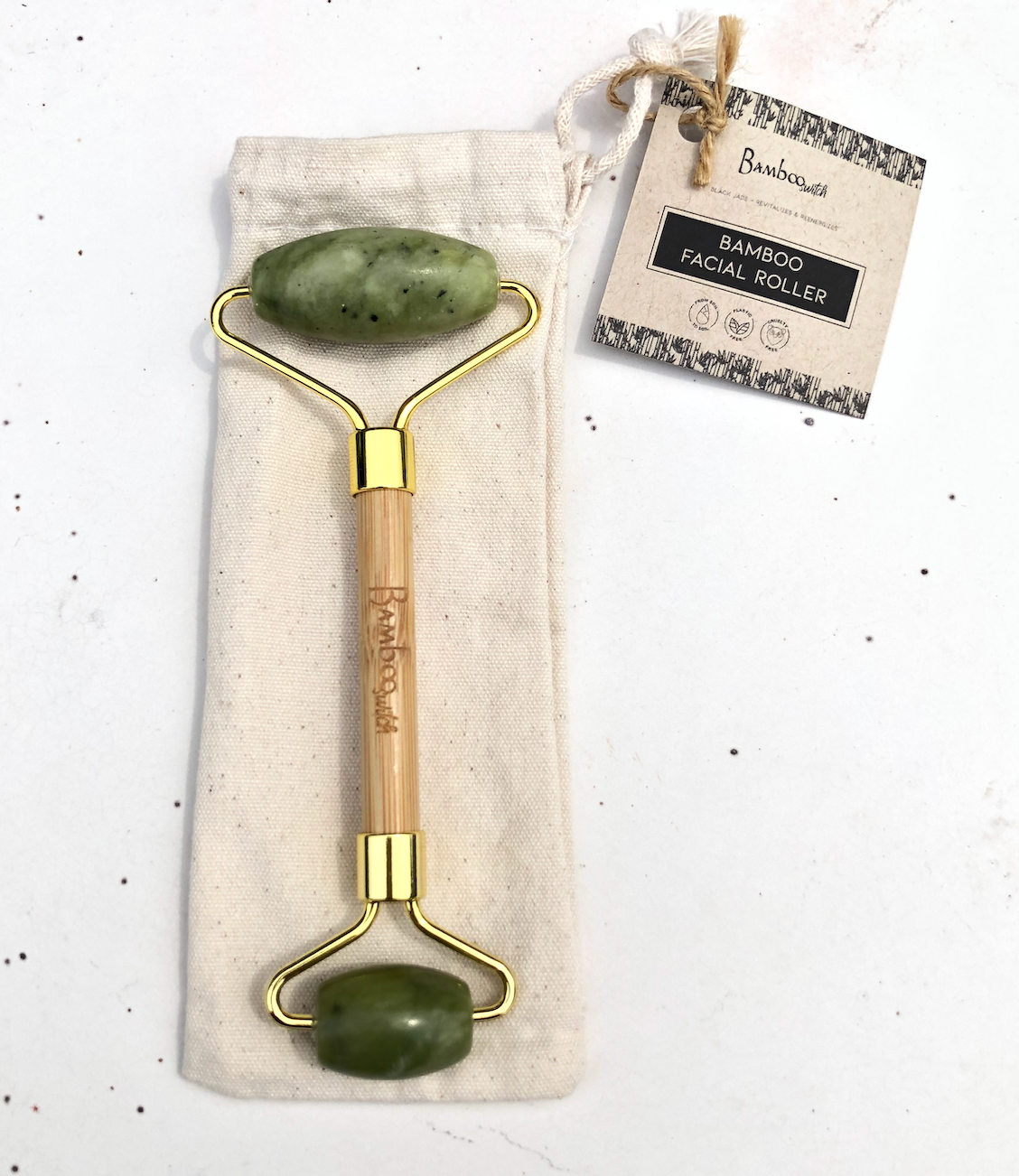 Bamboo Switch - Bamboo Facial Roller | Jade Stone | Self Care Bestseller
