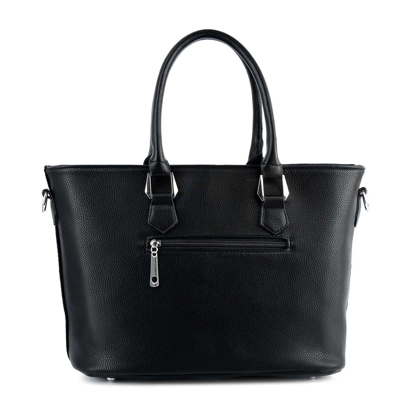 Handbag Express - Rhinestone Covered Tote Handbag: Black