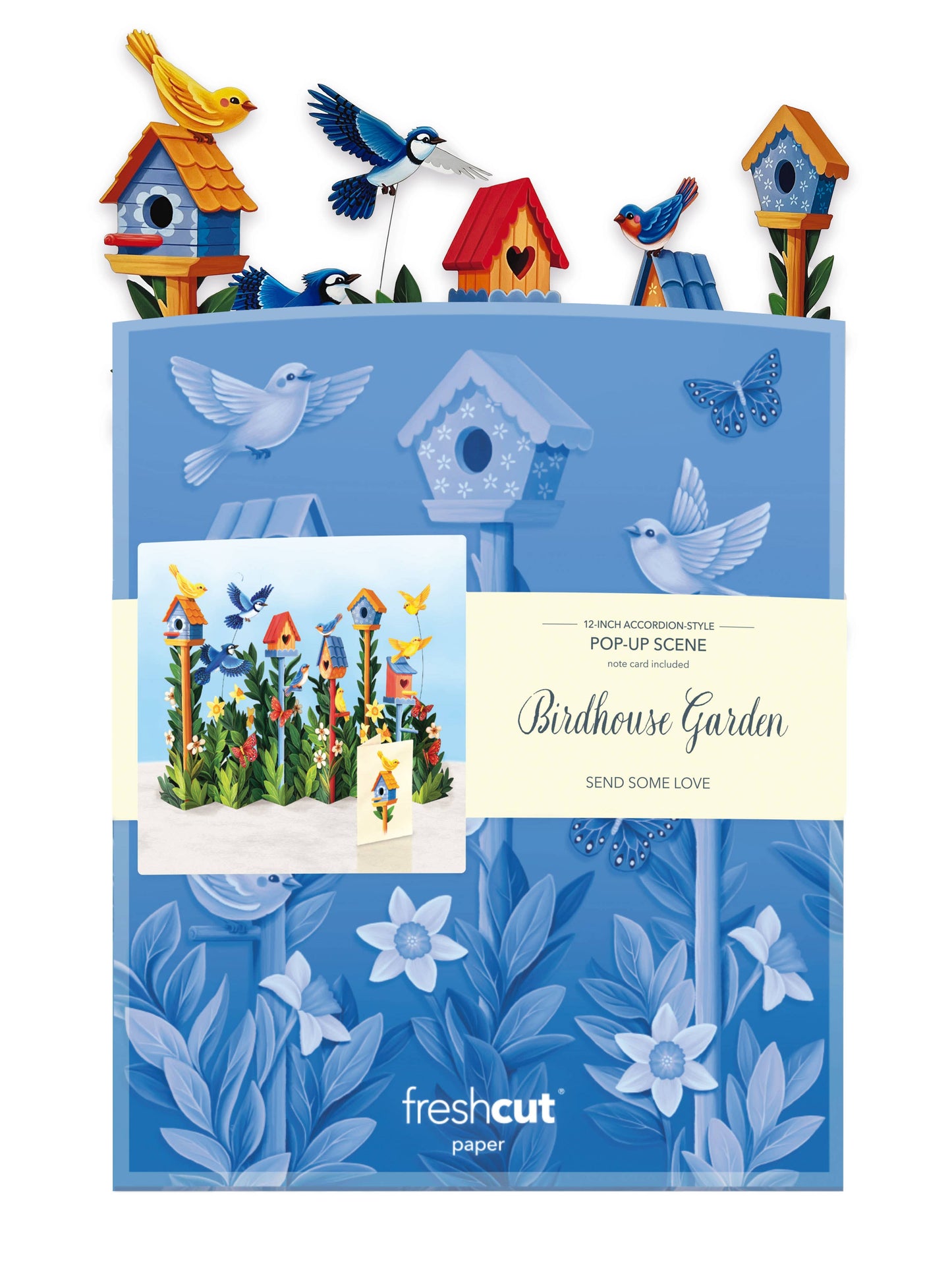 FreshCut Paper LLC - Birdhouse Garden (8 Pop-up Greeting Cards)