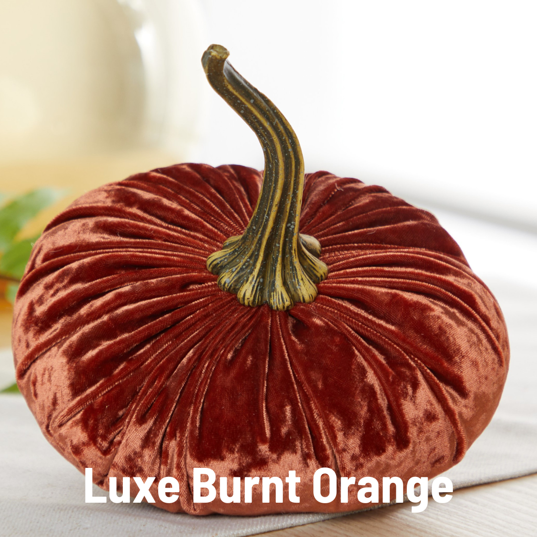 Your Heart's Content - Pumpkin Large Velvet, Fall Decor, Shelf Sitter, Tablescape: Avocado