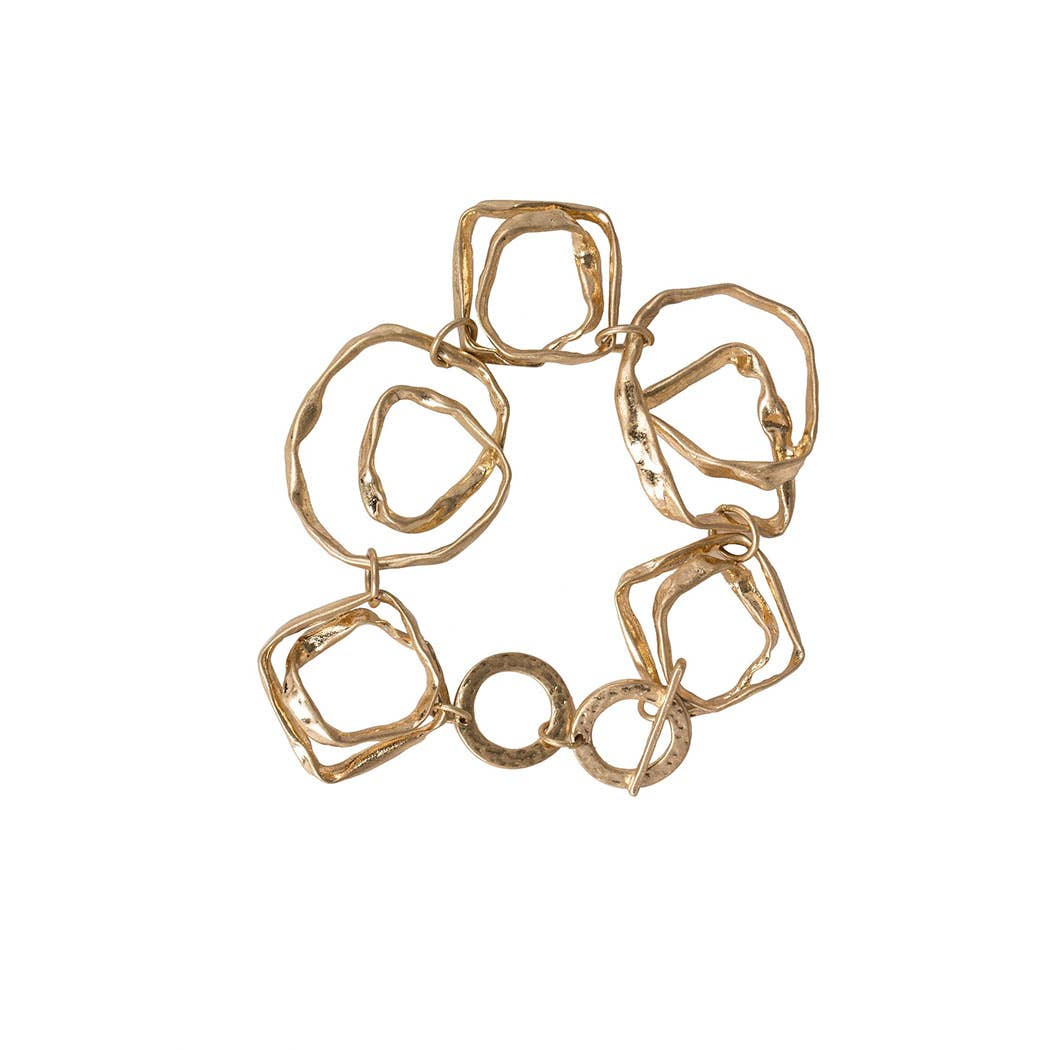 SAACHI - Hand Hewn Gold Plated Bracelet