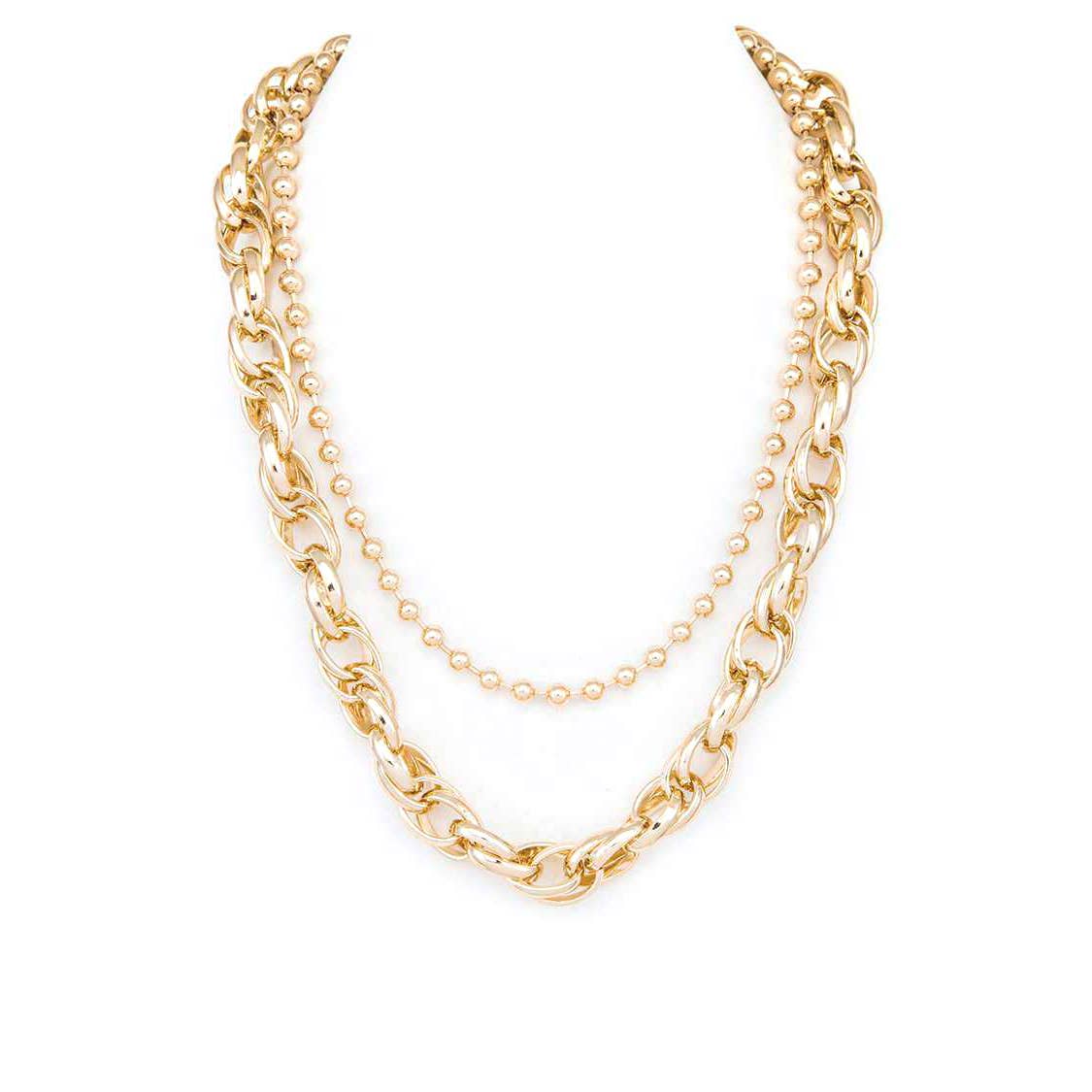 Artini Accessories - Mix Chain Layer Iconic Necklace: Rhodium