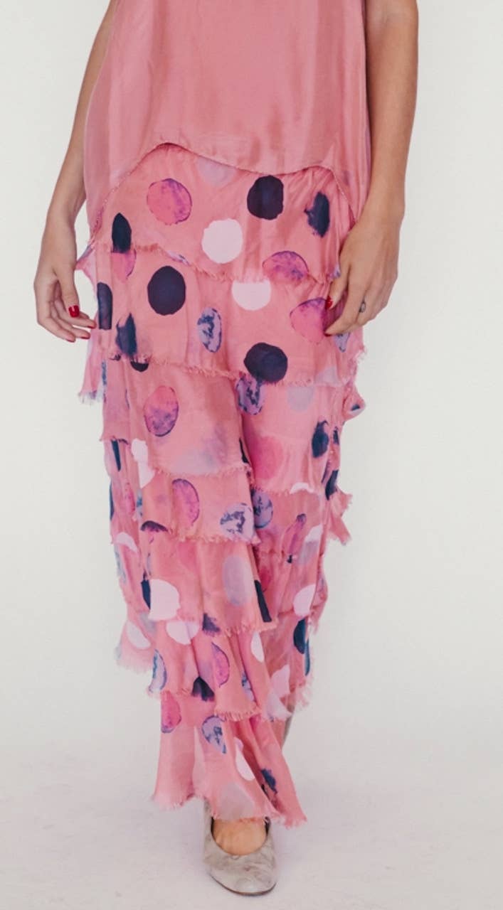 Dance in Paris - Silk Tear Dotted Skirt: Black / One Size