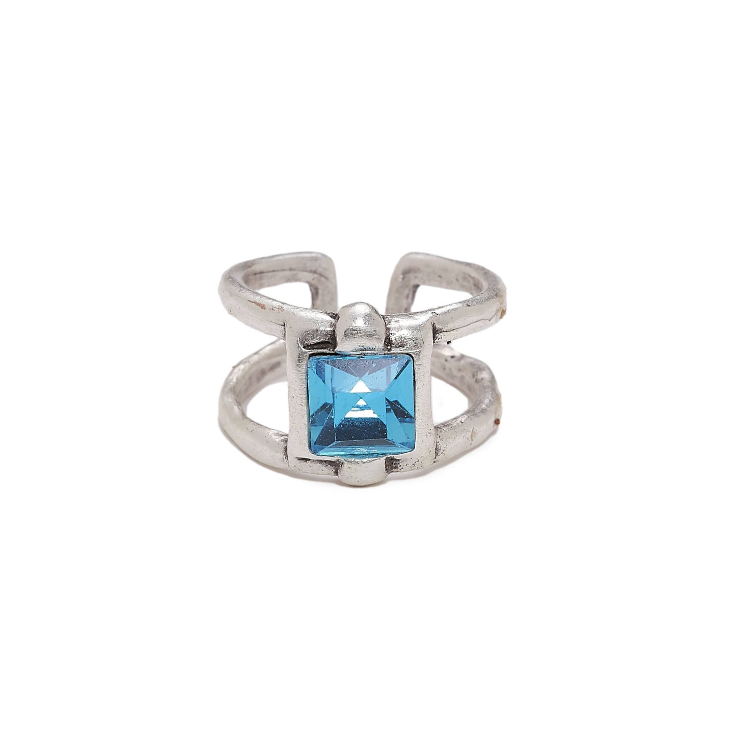 Chanour - Handmade Blue Crystal Brass Ring - 6907 Blue