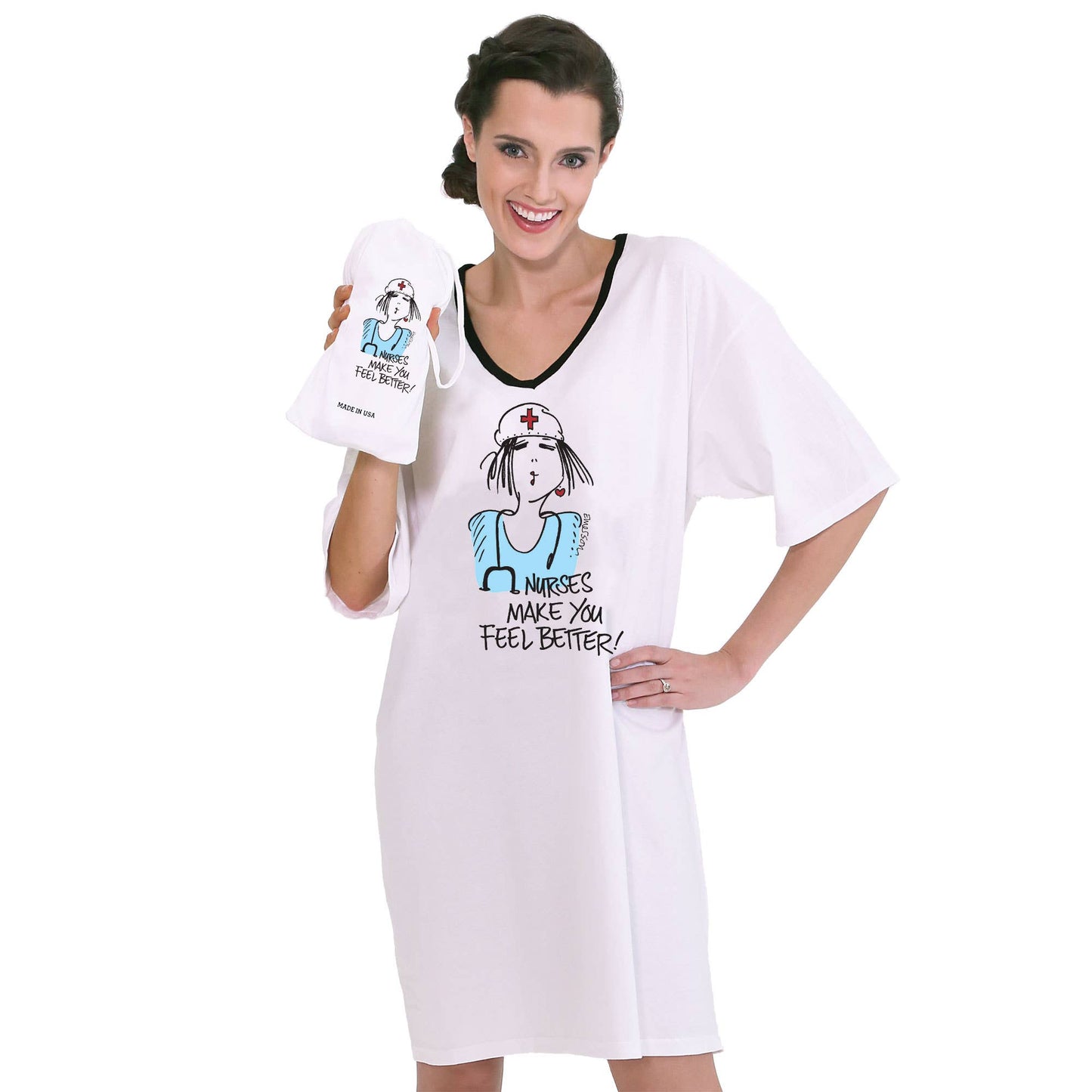 Emerson Street Clothing Co. - Nurses Make You Feel Better, Nightshirt in a Bag