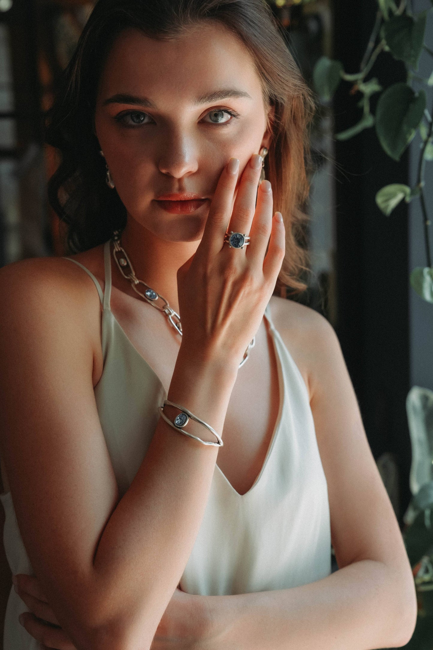 Chanour - Handmade Crystal Brass Ring - 6838