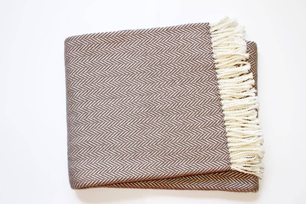 A Soft Idea - 355 - Herringbone Plush Throw: Gold