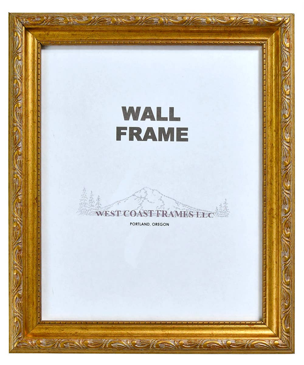 West Coast Frames LLC - 301G - 1-1/4" Gold Antique Filagree Poly Picture Frame: 5 x 7