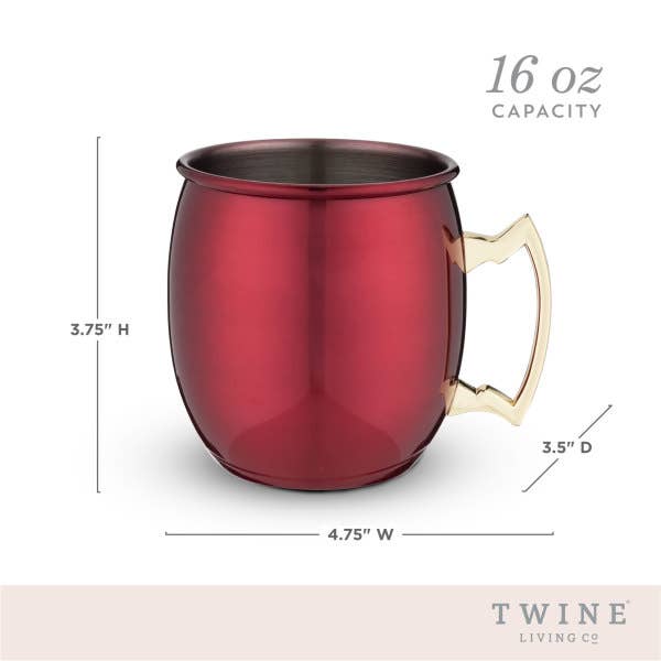 Twine - Red & Gold-Plated Stainless Steel Moscow Mule Mug