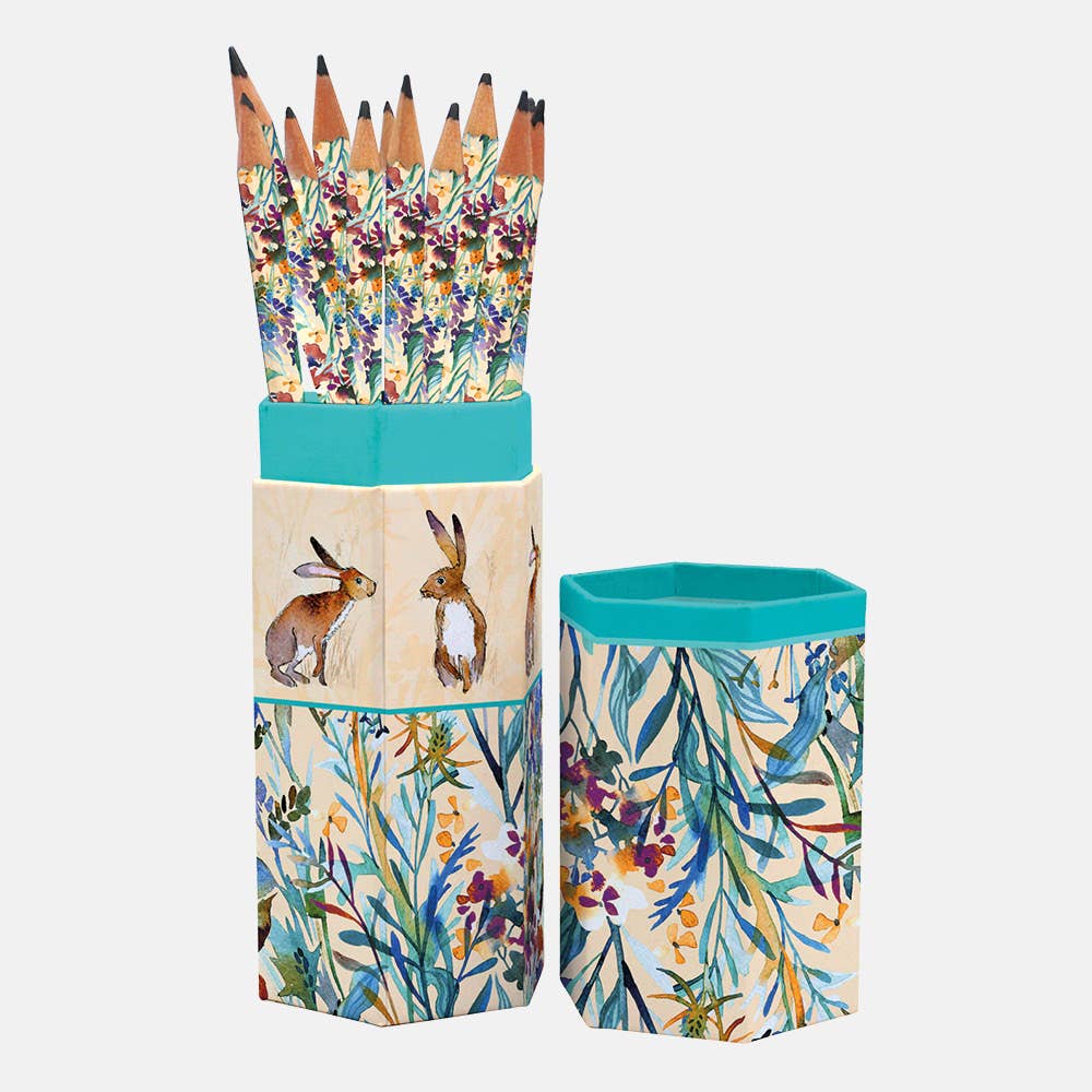 The Gifted Stationery Company - Pencil Set - Kissing Hares
