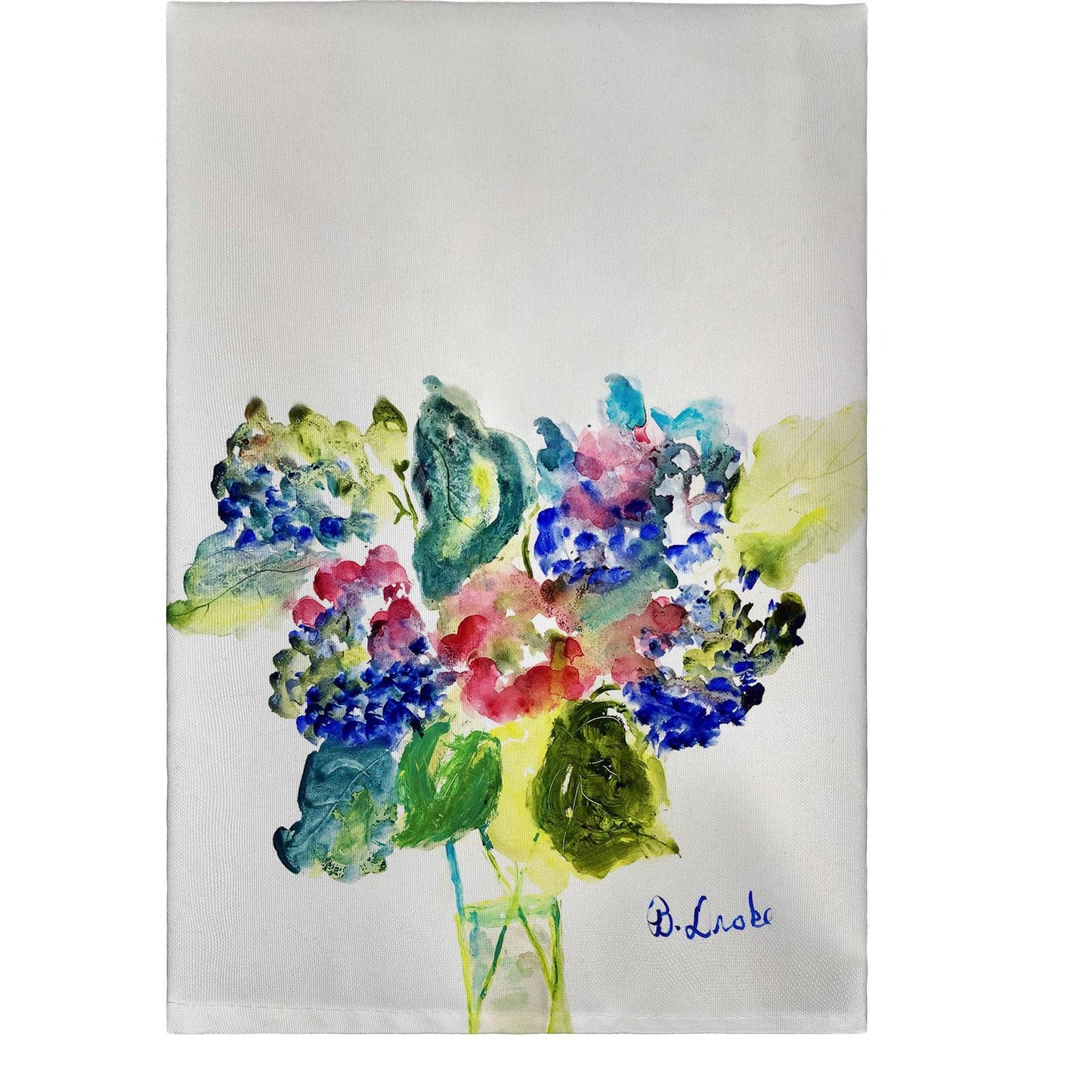 Betsy Drake Interiors - Vase of Hydrangeas Guest Towel