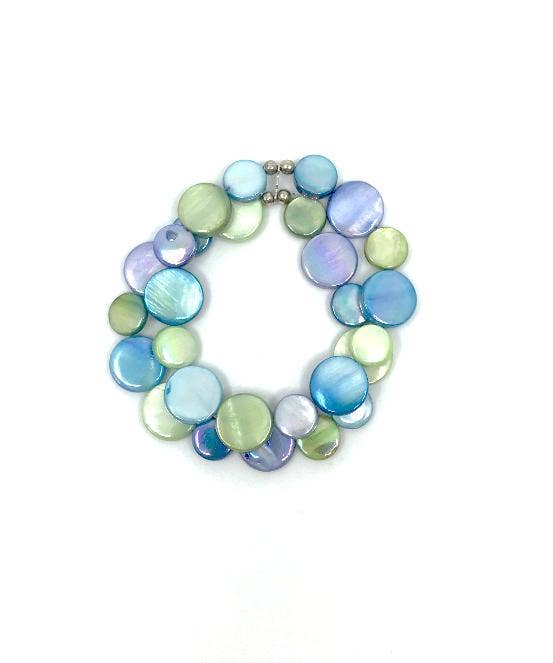 Sea Lily - 2005-BR - Blue/Green MOP Bracelet