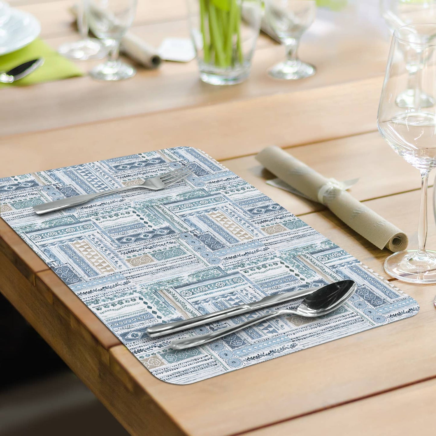 CounterArt/Highland Home/Thirstystone/CoasterStone - Blue Escape Reversible Rectangular Plastic Placemat