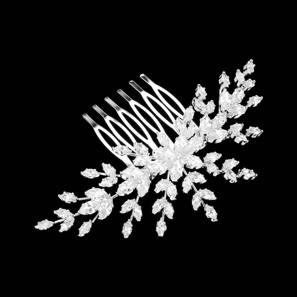 Sensibling Corp. - Marquise CZ Cluster Leaf Vine Hair Comb